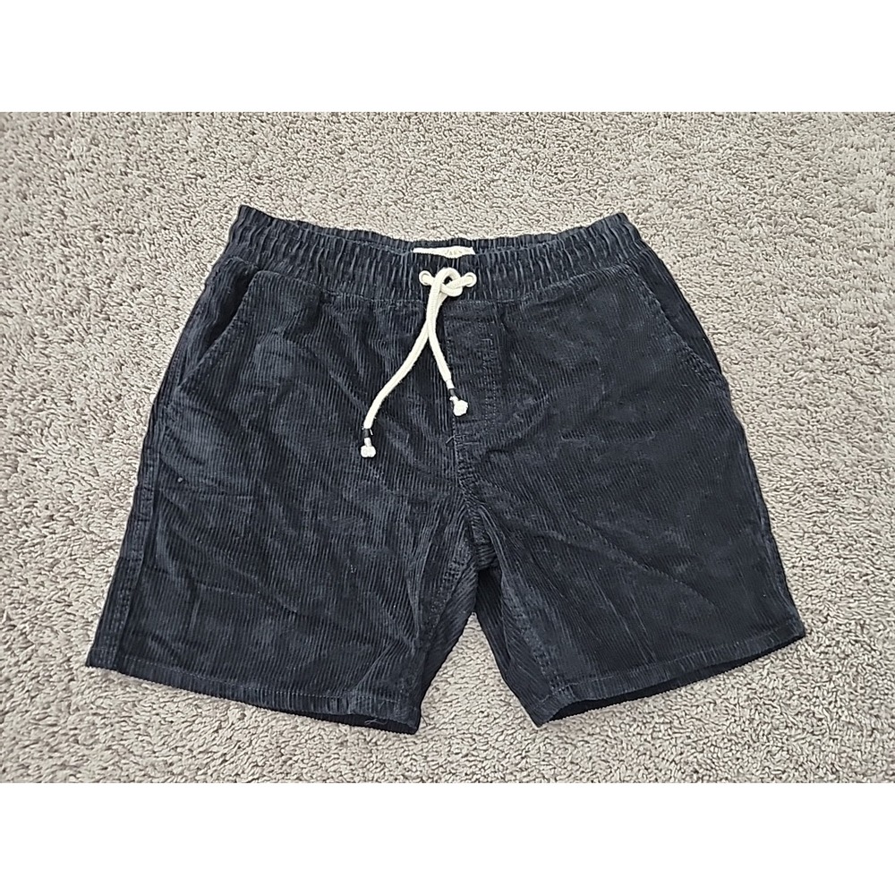 Raw Yarn Industries Shorts Mens M Black Inseam: 6" Corduroy Pull On Drawstring